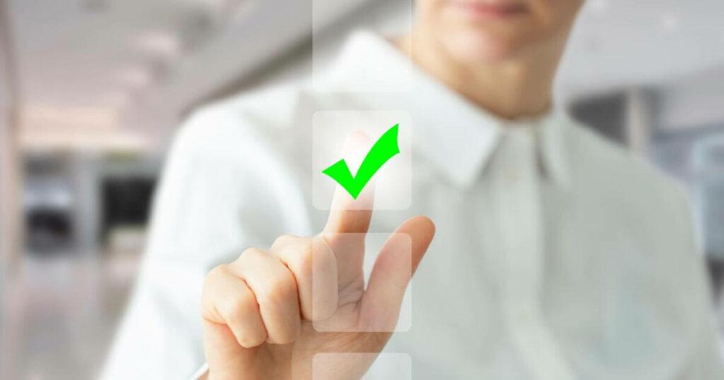 green checkmark for employee verification