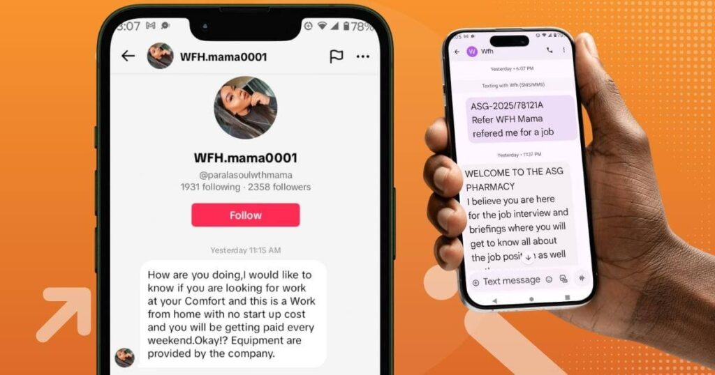 fake job text example